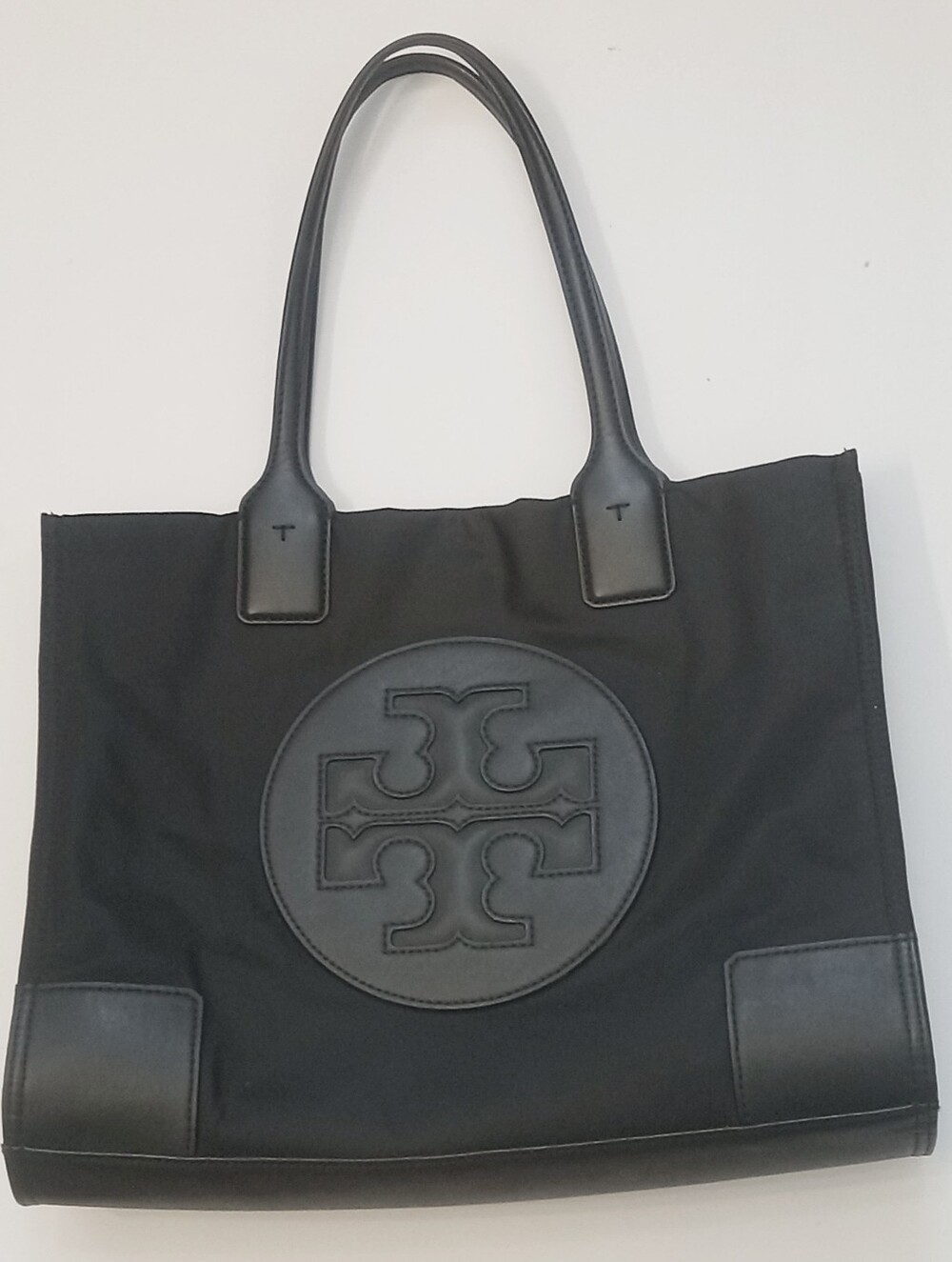 Tory Burch Black Nylon And Patent Leather Ella Tote Bag